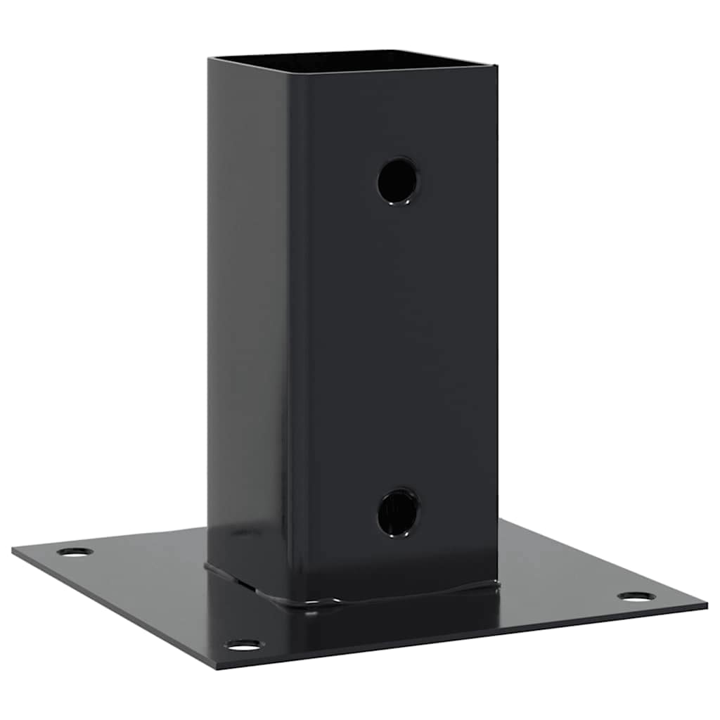 Basi per Pali Quadrati 12 pz 61x61mm Acciaio Verniciato Polvere Antracite