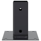 Basi per Pali Quadrati 12 pz 61x61mm Acciaio Verniciato Polvere Antracite