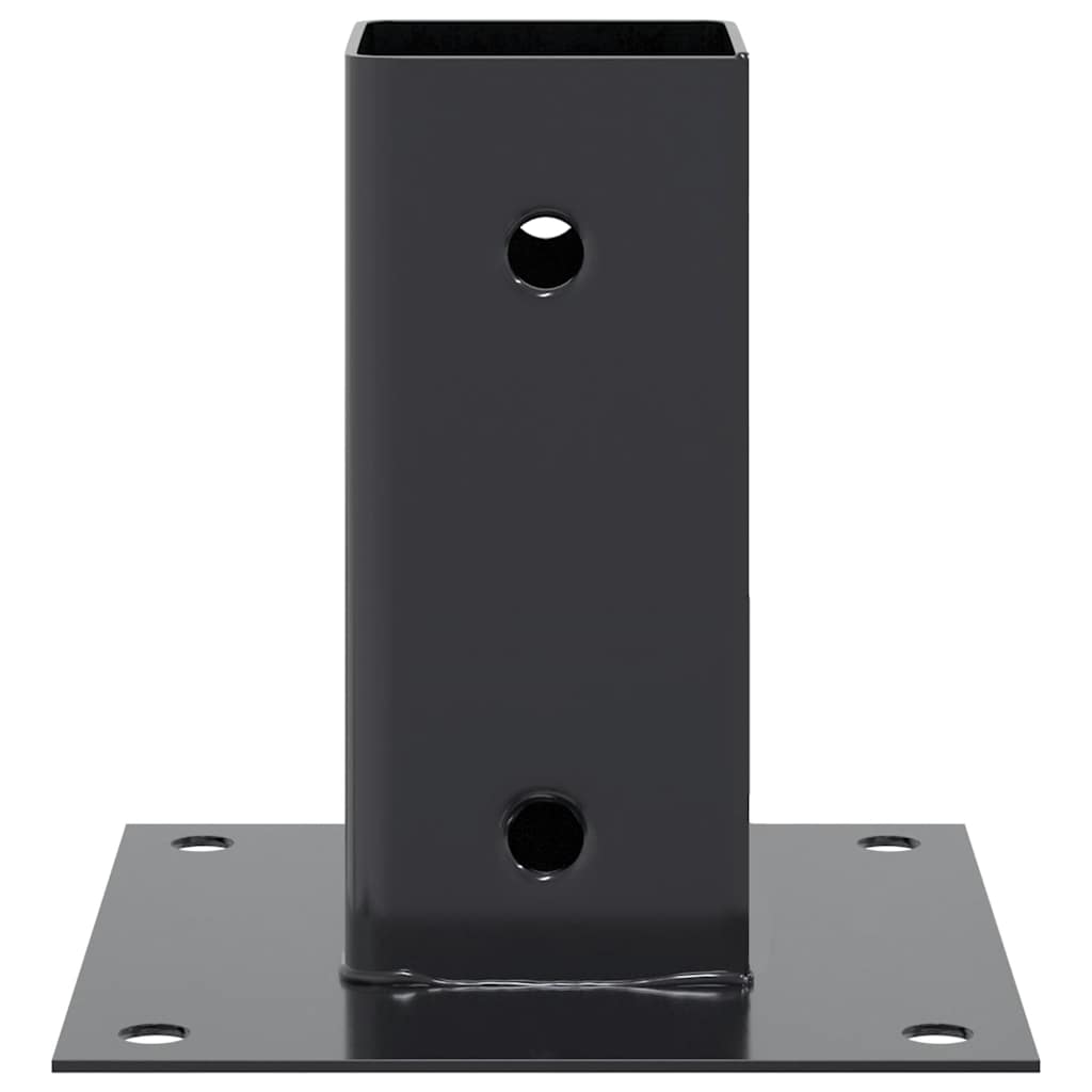 Basi per Pali Quadrati 12 pz 61x61mm Acciaio Verniciato Polvere Antracite