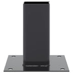 Basi per Pali Quadrati 12 pz 61x61mm Acciaio Verniciato Polvere Antracite