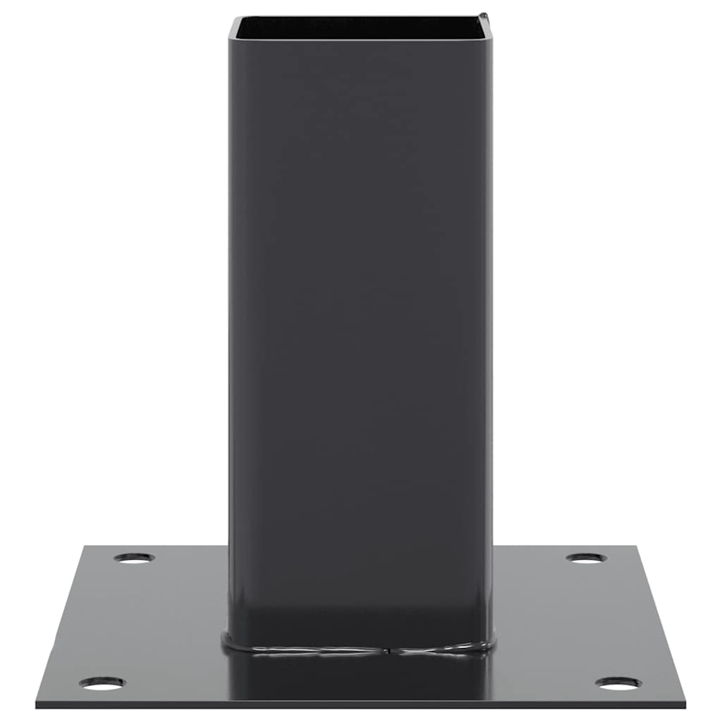 Basi per Pali Quadrati 12 pz 61x61mm Acciaio Verniciato Polvere Antracite