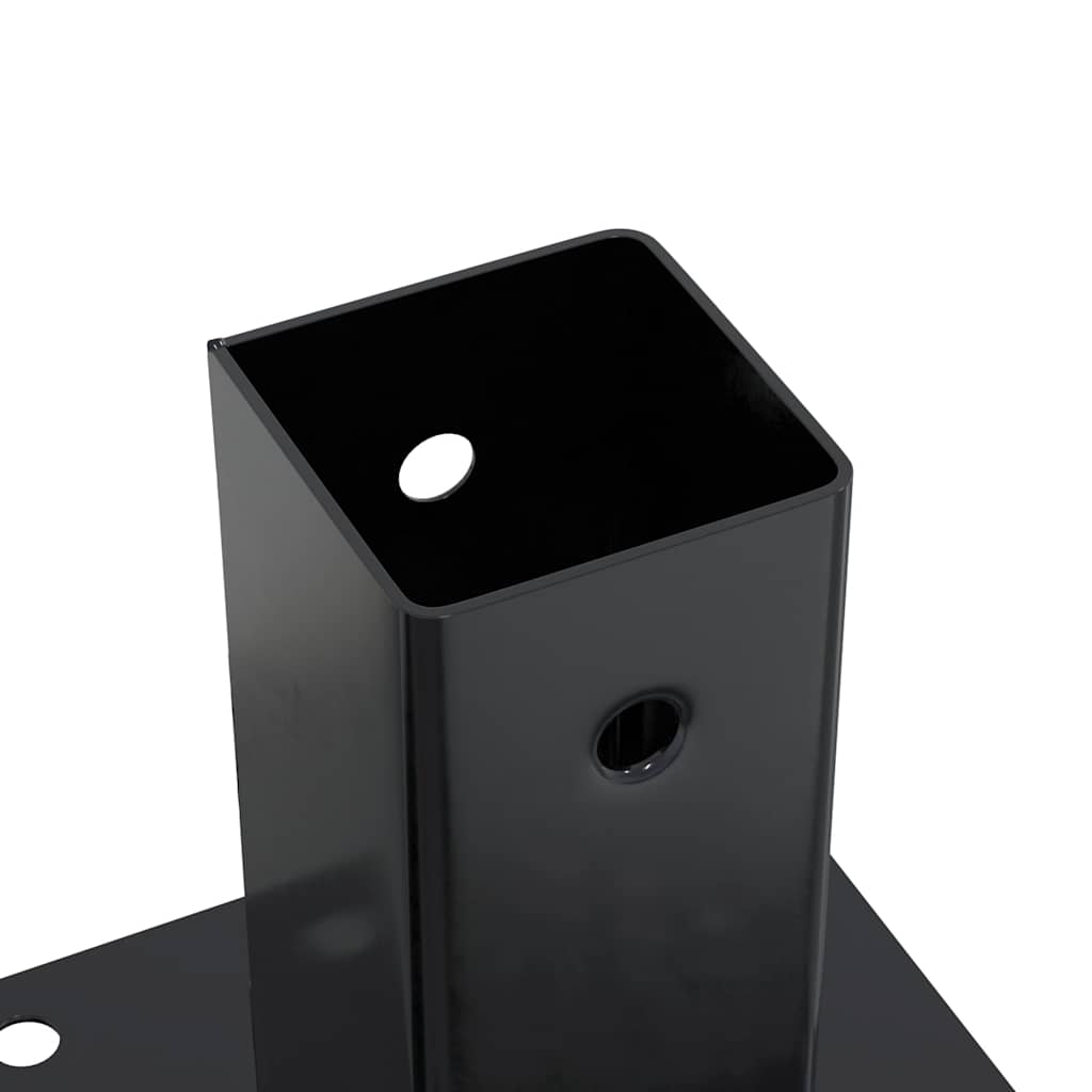 Basi per Pali Quadrati 12 pz 61x61mm Acciaio Verniciato Polvere Antracite
