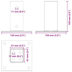 Basi per Pali Quadrati 12 pz 61x61mm Acciaio Verniciato Polvere Antracite