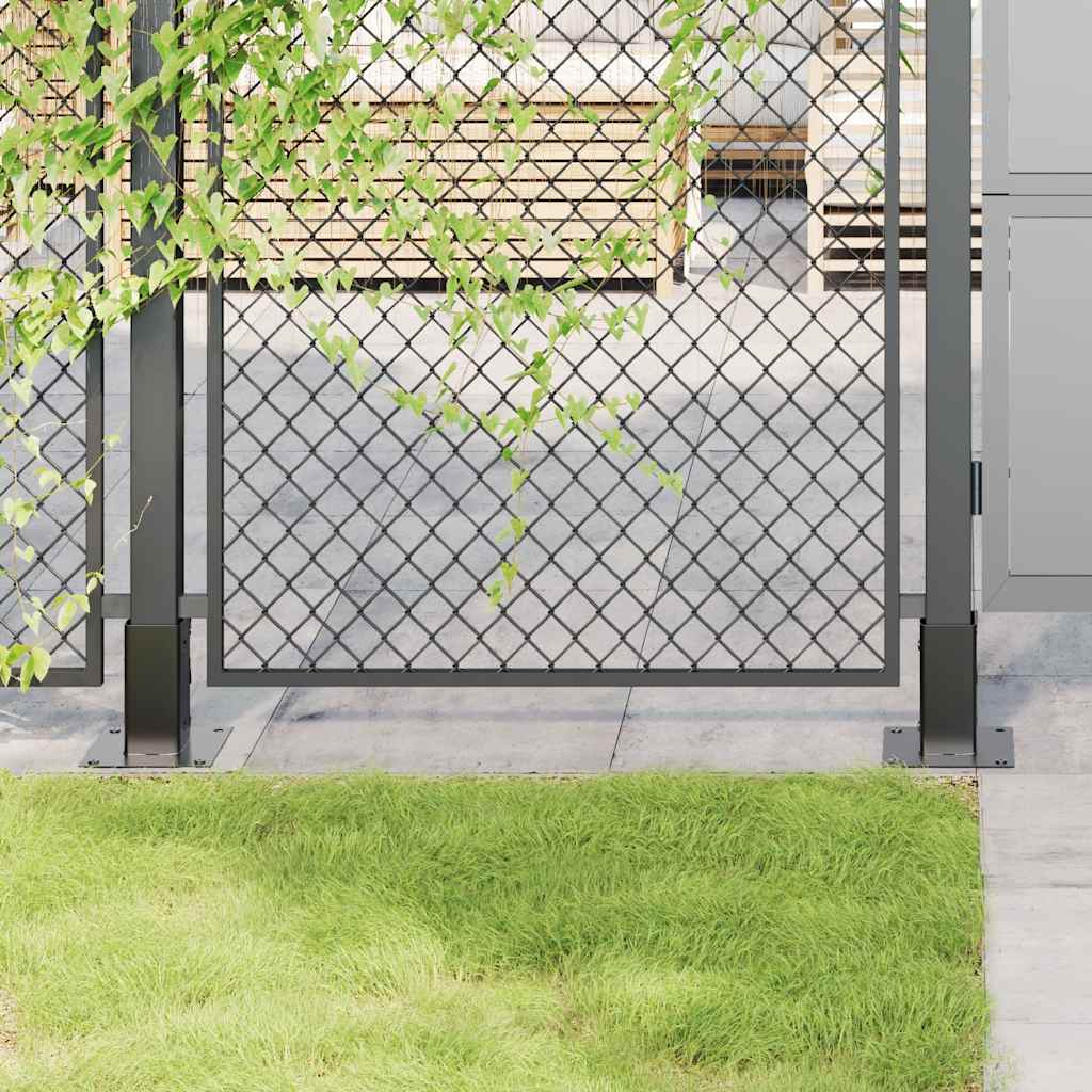 Basi per Pali Quadrati 12 pz 61x61mm Acciaio Verniciato Polvere Antracite