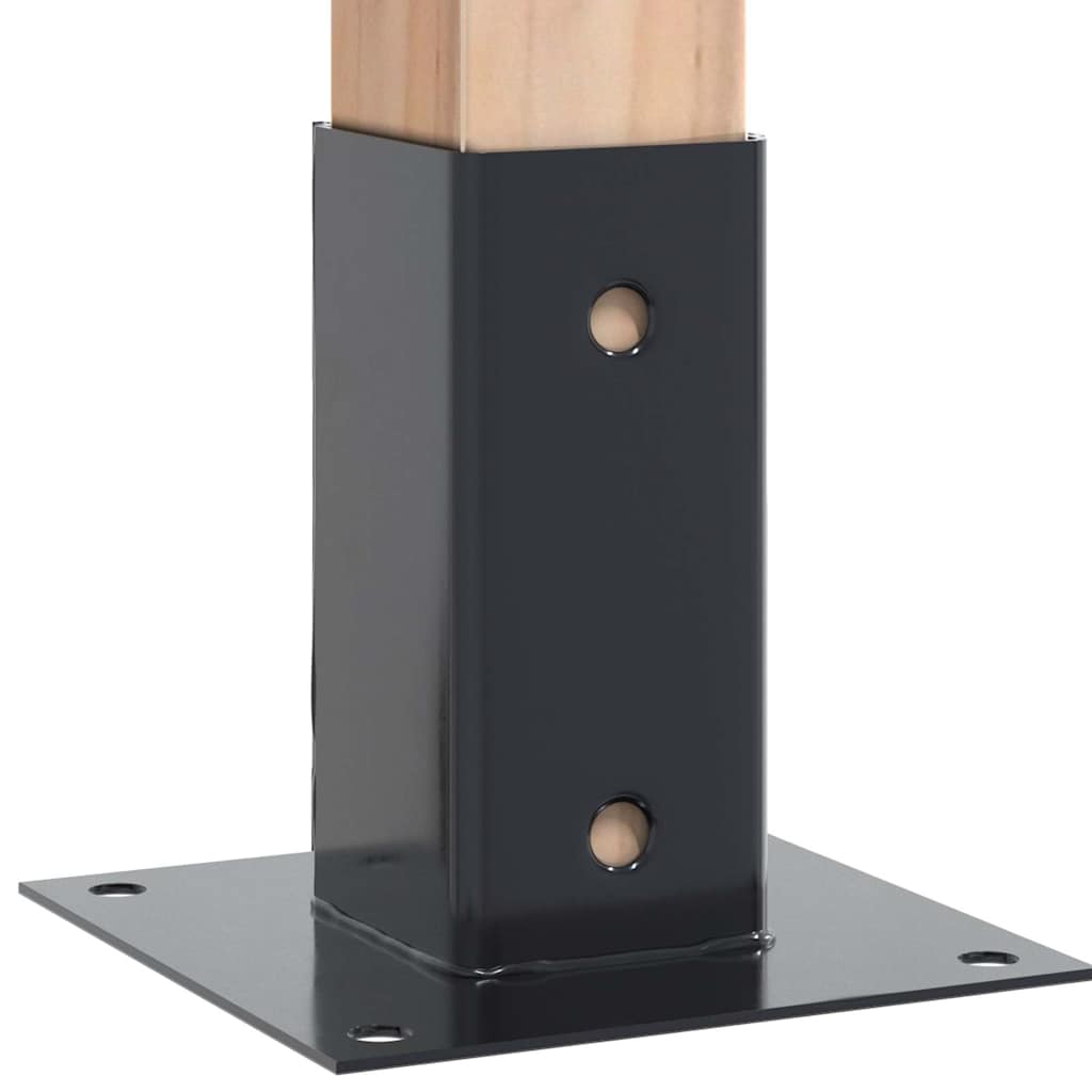 Basi per Pali Quadrati 4 pz 71x71 mm Acciaio Verniciato Polvere Antracite