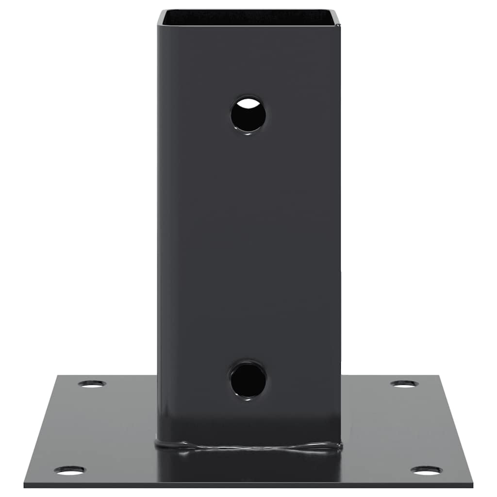 Basi per Pali Quadrati 4 pz 71x71 mm Acciaio Verniciato Polvere Antracite