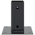 Basi per Pali Quadrati 4 pz 71x71 mm Acciaio Verniciato Polvere Antracite