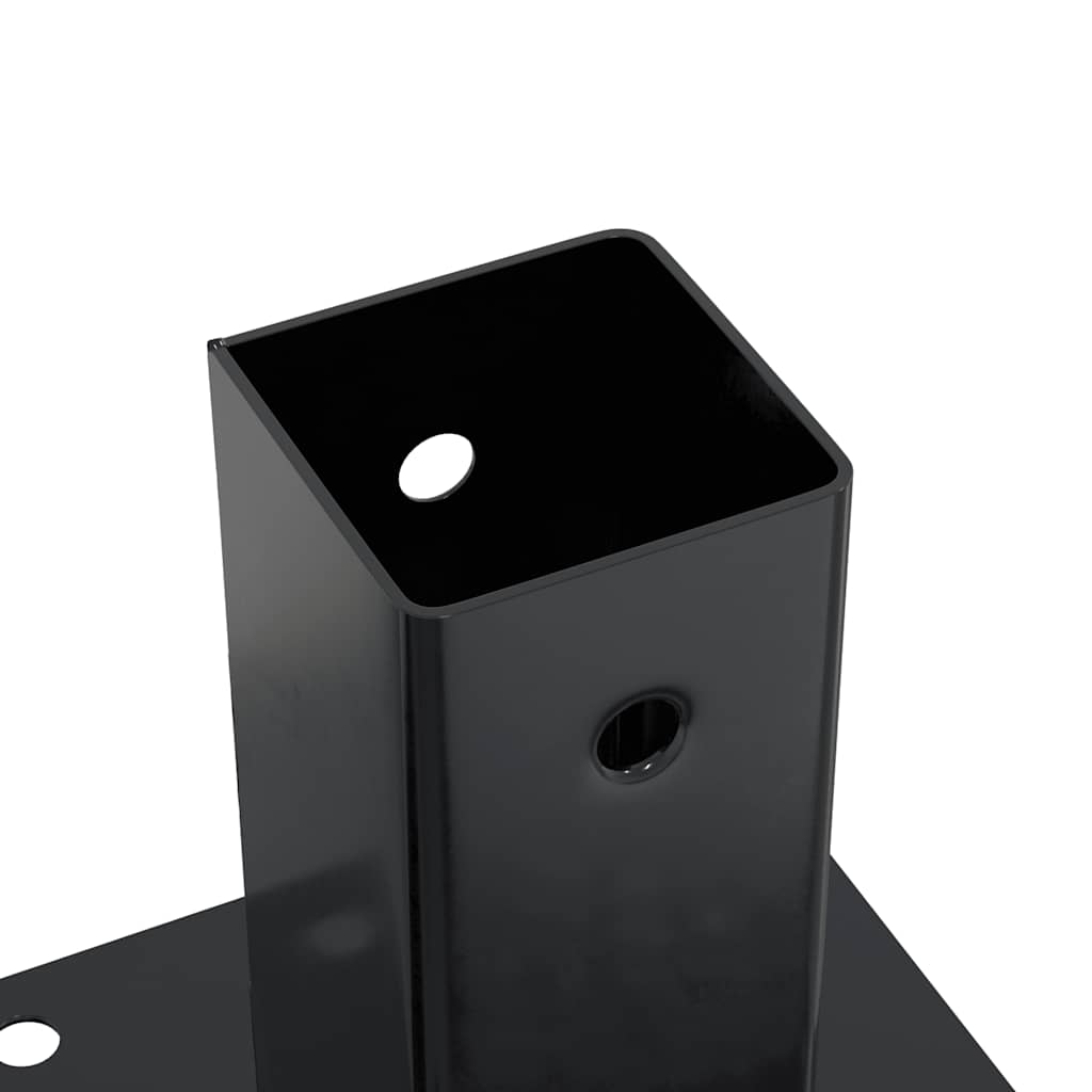 Basi per Pali Quadrati 4 pz 71x71 mm Acciaio Verniciato Polvere Antracite