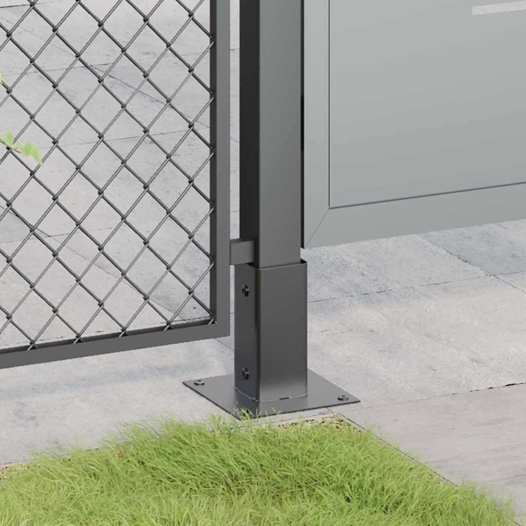 Basi per Pali Quadrati 12 pz 71x71mm Acciaio Verniciato Polvere Antracite