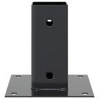Basi per Pali Quadrati 12 pz 71x71mm Acciaio Verniciato Polvere Antracite