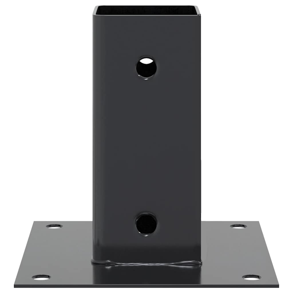 Basi per Pali Quadrati 12 pz 71x71mm Acciaio Verniciato Polvere Antracite