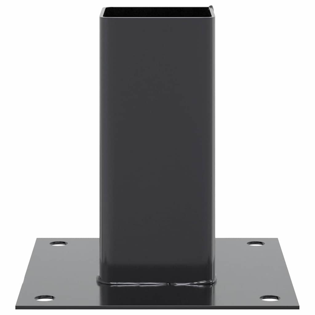 Basi per Pali Quadrati 12 pz 71x71mm Acciaio Verniciato Polvere Antracite
