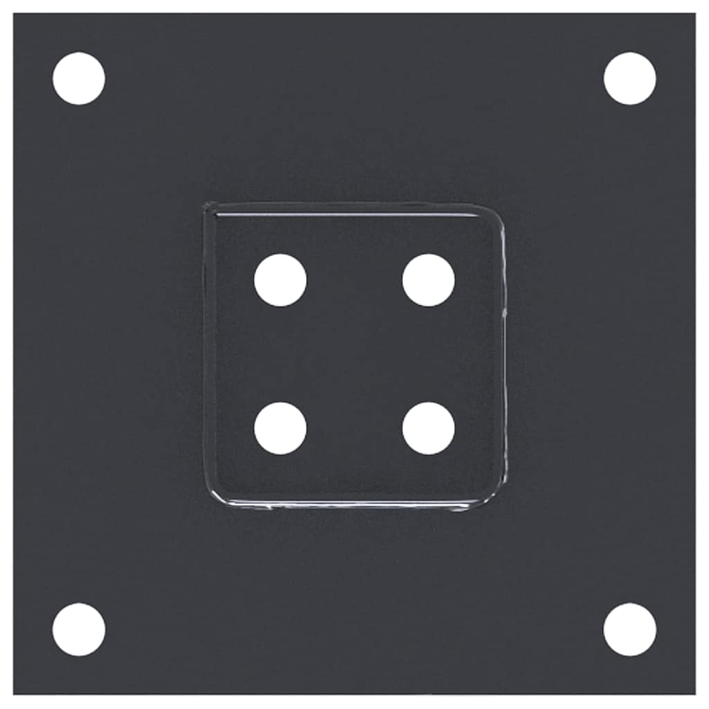 Basi per Pali Quadrati 12 pz 71x71mm Acciaio Verniciato Polvere Antracite
