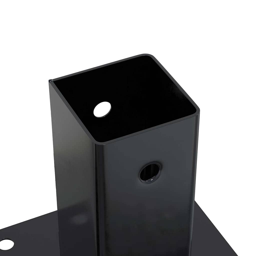 Basi per Pali Quadrati 12 pz 71x71mm Acciaio Verniciato Polvere Antracite