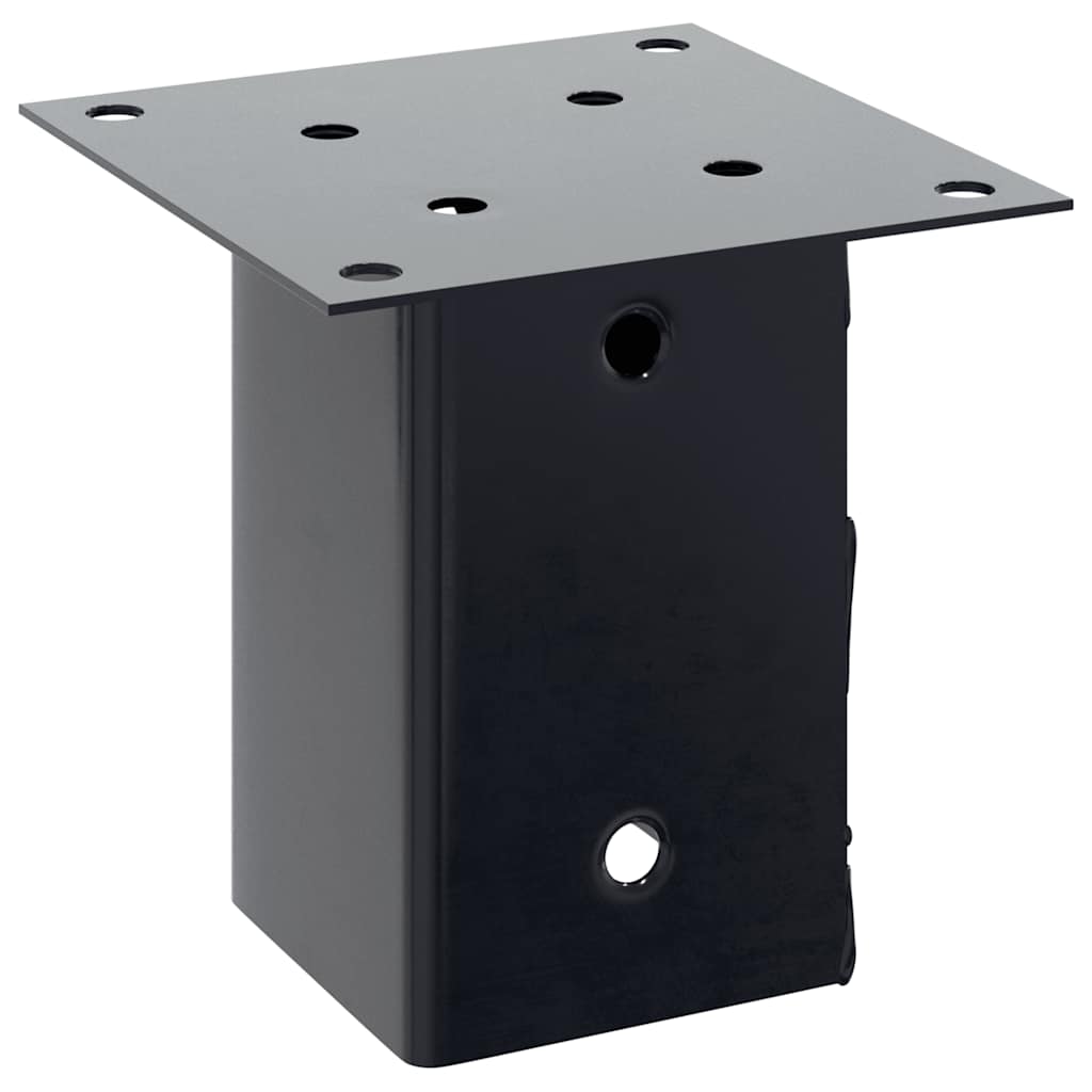 Basi per Pali Quadrati 4 pz 81x81 mm Acciaio Verniciato Polvere Antracite