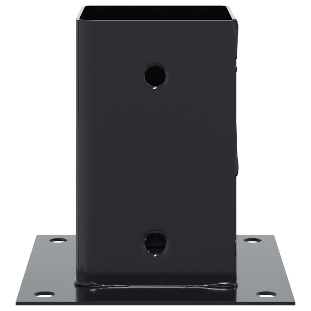 Basi per Pali Quadrati 4 pz 81x81 mm Acciaio Verniciato Polvere Antracite