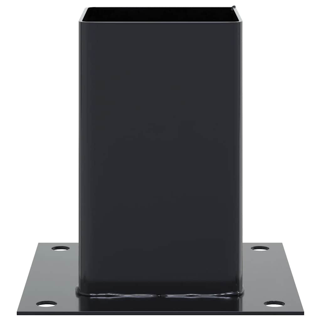 Basi per Pali Quadrati 4 pz 81x81 mm Acciaio Verniciato Polvere Antracite
