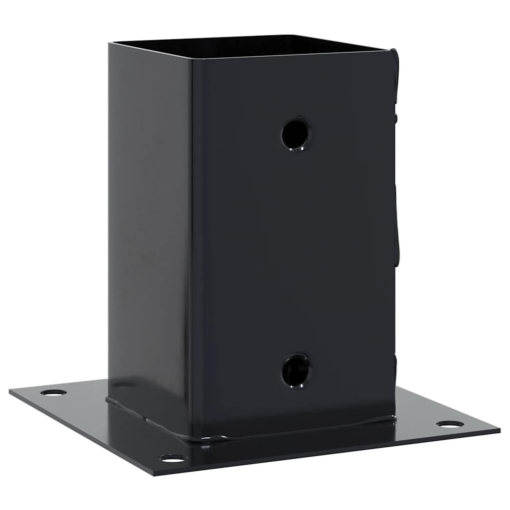 Basi per Pali Quadrati 12 pz 81x81mm Acciaio Verniciato a Polvere