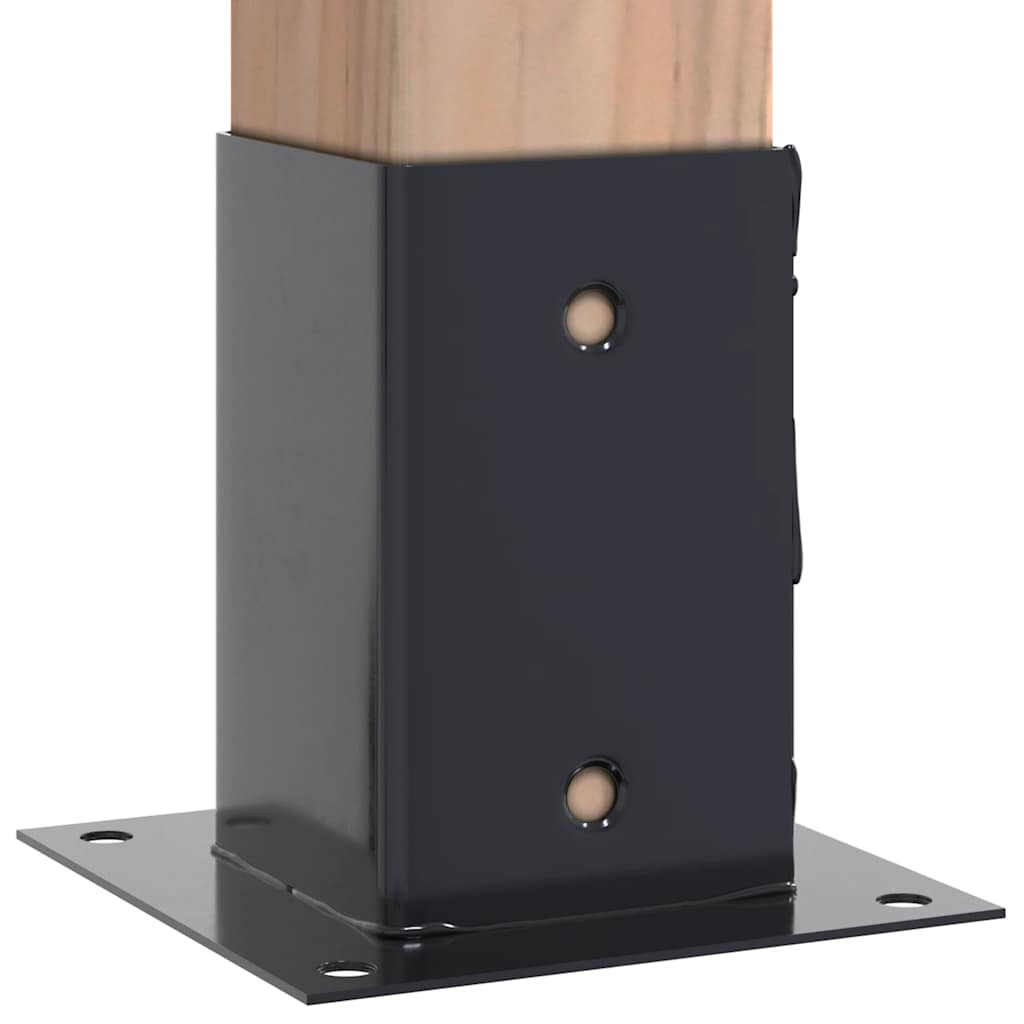 Basi per Pali Quadrati 12 pz 81x81mm Acciaio Verniciato a Polvere