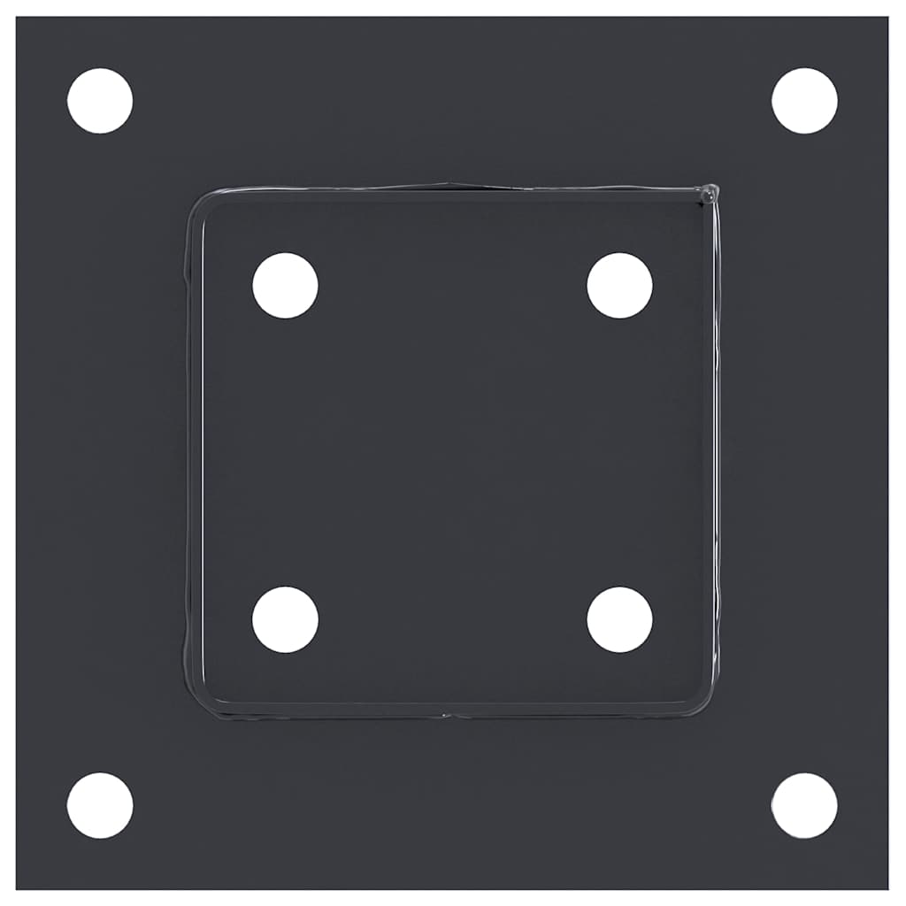 Basi per Pali Quadrati 12 pz 81x81mm Acciaio Verniciato a Polvere