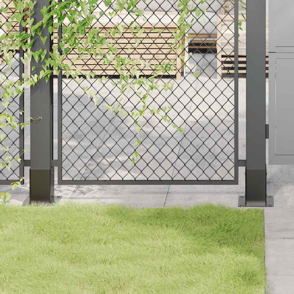 Basi per Pali Quadrati 12 pz 81x81mm Acciaio Verniciato a Polvere