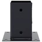 Basi per Pali Quadrati 4 pz 91x91 mm Acciaio Verniciato Polvere