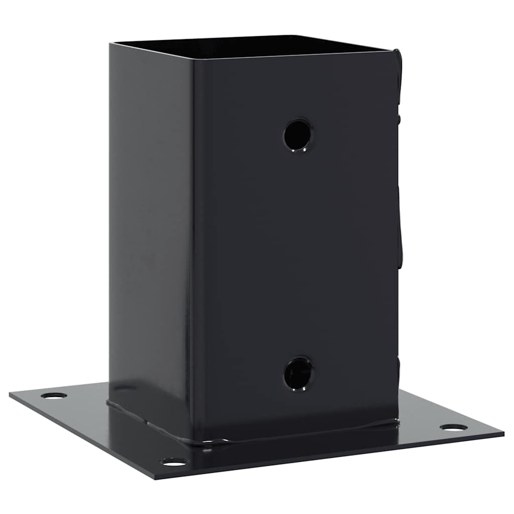 Basi per Pali Quadrati 12 pz 91x91mm Acciaio Verniciato Polvere Antracite