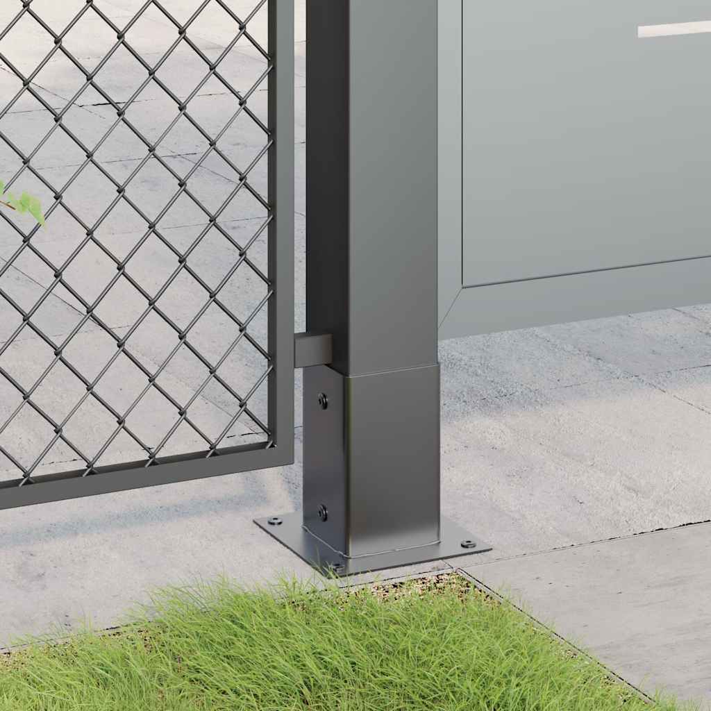 Basi per Pali Quadrati 12 pz 91x91mm Acciaio Verniciato Polvere Antracite