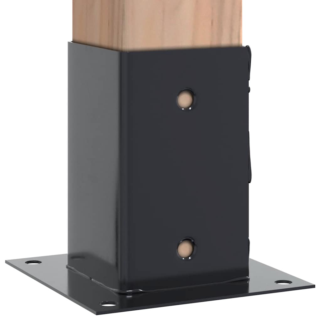 Basi per Pali Quadrati 12 pz 91x91mm Acciaio Verniciato Polvere Antracite