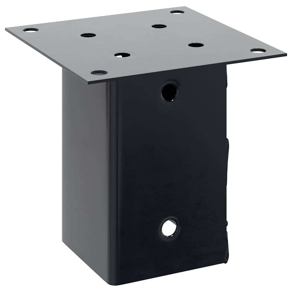 Basi per Pali Quadrati 12 pz 91x91mm Acciaio Verniciato Polvere Antracite