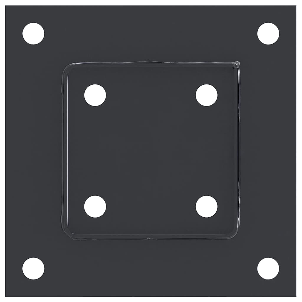 Basi per Pali Quadrati 12 pz 91x91mm Acciaio Verniciato Polvere Antracite