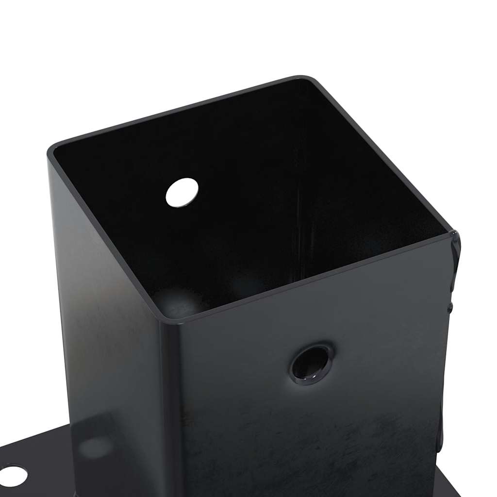 Basi per Pali Quadrati 12 pz 91x91mm Acciaio Verniciato Polvere Antracite