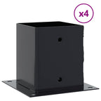 Basi per Pali Quadrati 4 pz 101x101 mm Acciaio Verniciato Polvere Antracite