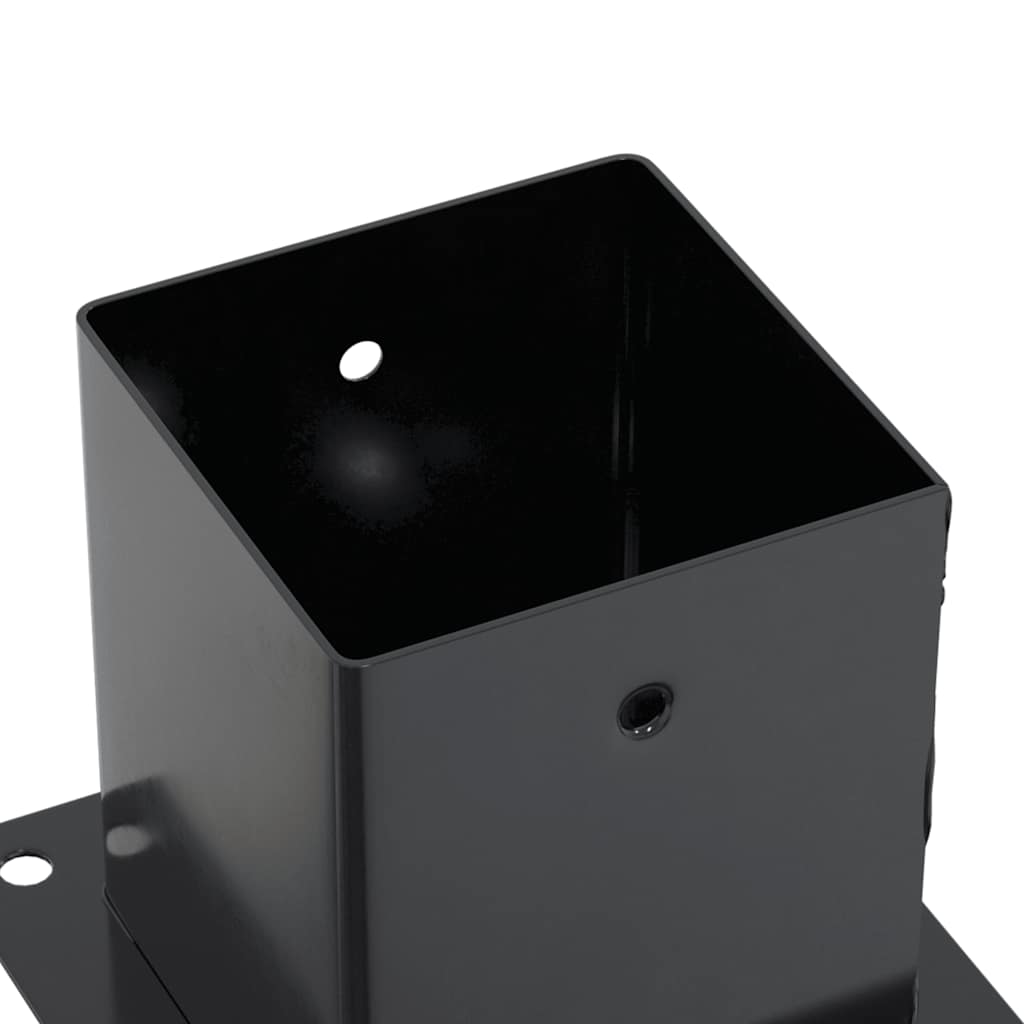 Basi per Pali Quadrati 4 pz 101x101 mm Acciaio Verniciato Polvere Antracite