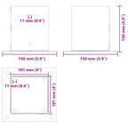 Basi per Pali Quadrati 4 pz 101x101 mm Acciaio Verniciato Polvere Antracite