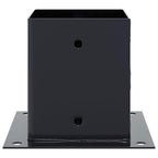 Basi per Pali Quadrati 4 pz 121x121 mm Acciaio Verniciato