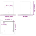 Basi per Pali Quadrati 4 pz 121x121 mm Acciaio Verniciato