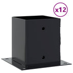 Basi Pali Quadrati 12 pz 121x121 mm Acciaio Verniciato Antracite
