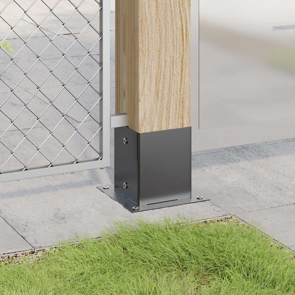 Basi Pali Quadrati 12 pz 121x121 mm Acciaio Verniciato Antracite