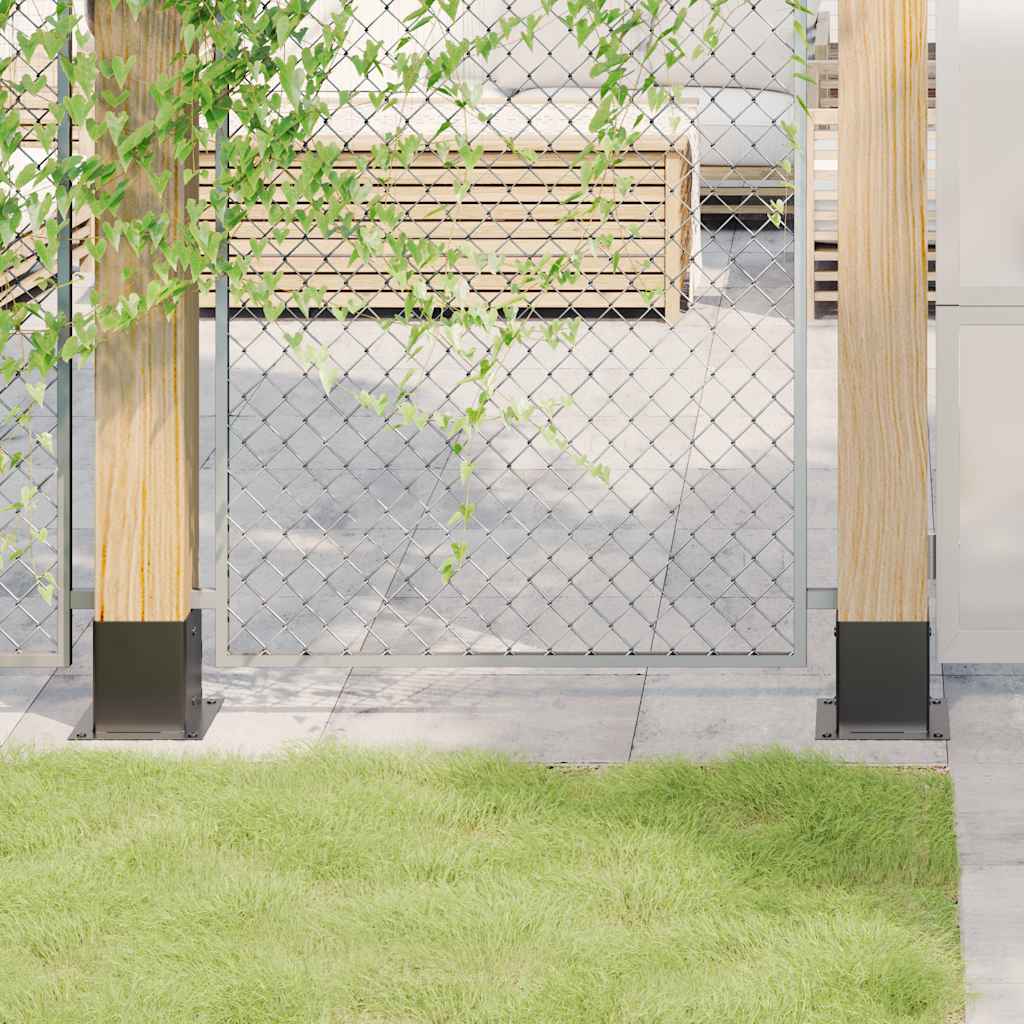 Basi Pali Quadrati 12 pz 121x121 mm Acciaio Verniciato Antracite
