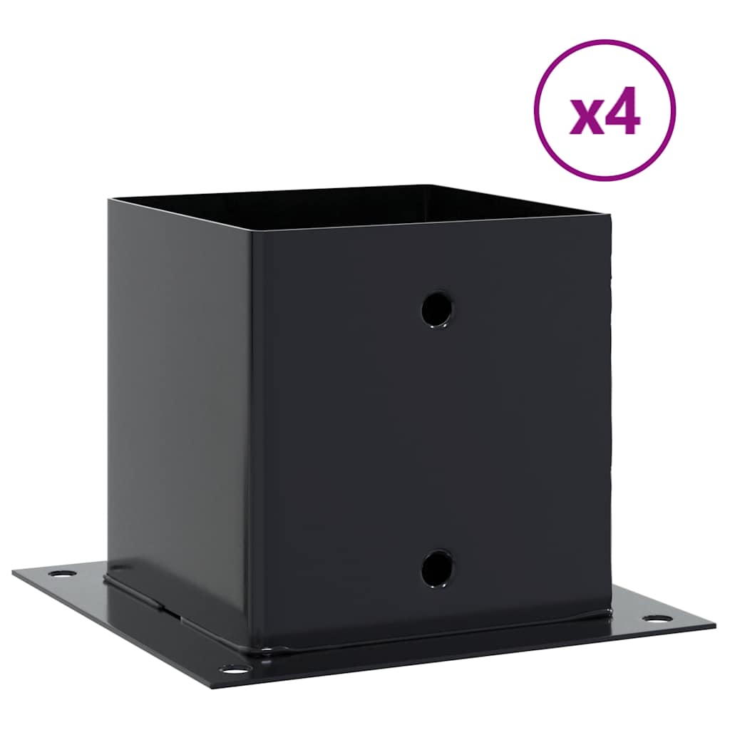Basi per Pali Quadrati 4pz 141x141mm Acciaio Verniciato Polvere Antracite