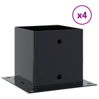 Basi per Pali Quadrati 4pz 141x141mm Acciaio Verniciato Polvere Antracite