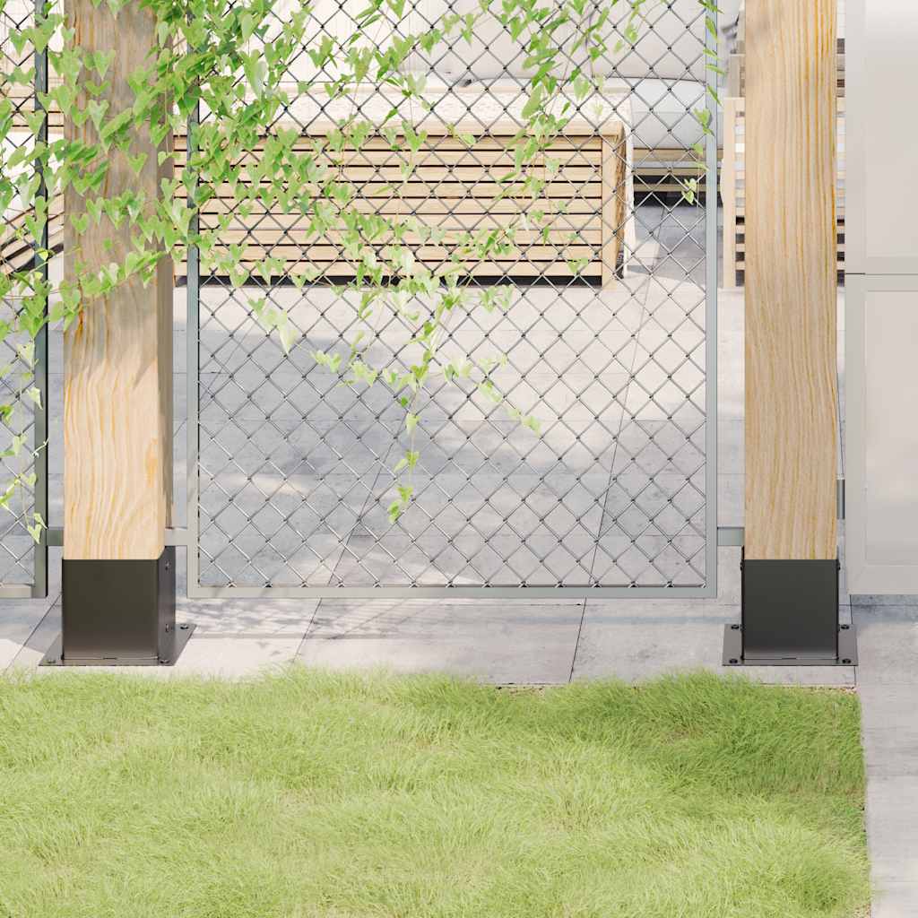 Basi per Pali Quadrati 4pz 141x141mm Acciaio Verniciato Polvere Antracite