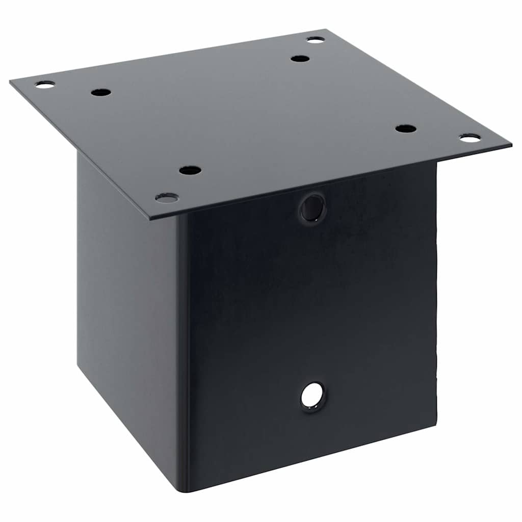 Basi Pali Quadrati 12 pz 141x141 mm Acciaio Verniciato Polvere Antracite