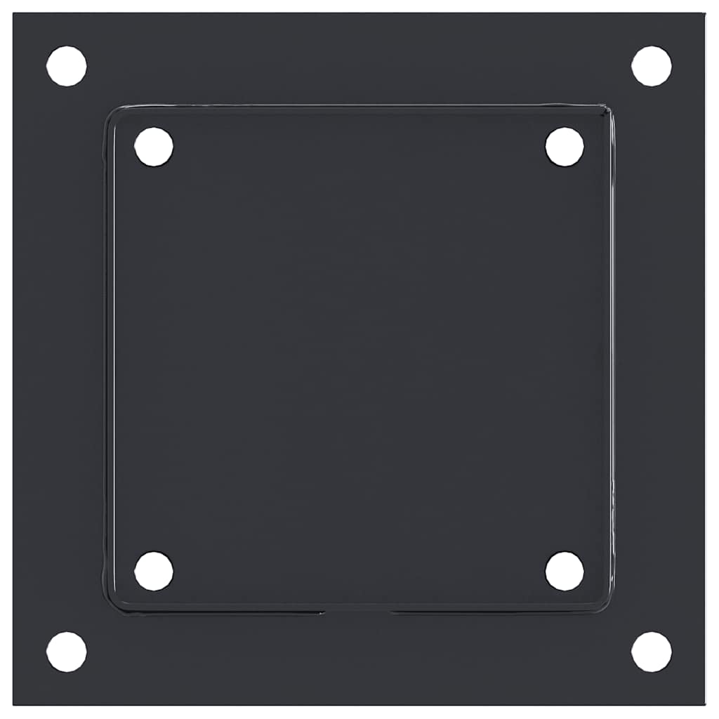 Basi Pali Quadrati 12 pz 141x141 mm Acciaio Verniciato Polvere Antracite