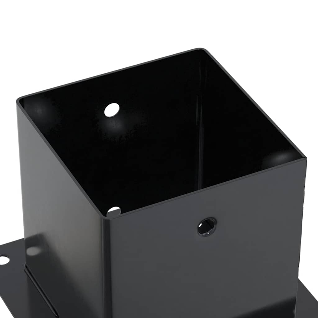 Basi Pali Quadrati 12 pz 141x141 mm Acciaio Verniciato Polvere Antracite
