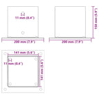 Basi Pali Quadrati 12 pz 141x141 mm Acciaio Verniciato Polvere Antracite
