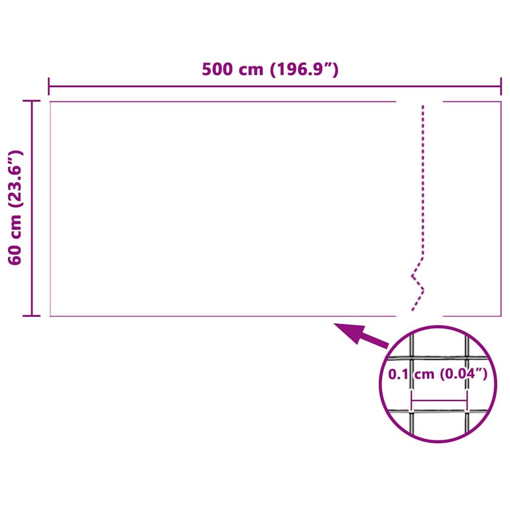 Zanzariera a rete Bianco 60 x 500 cm Fibra di vetro
