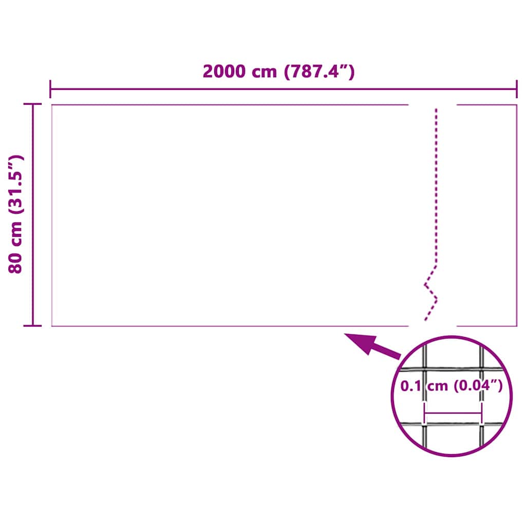 Zanzariera a Rete Bianca 80 x 2000 cm in Fibra di Vetro