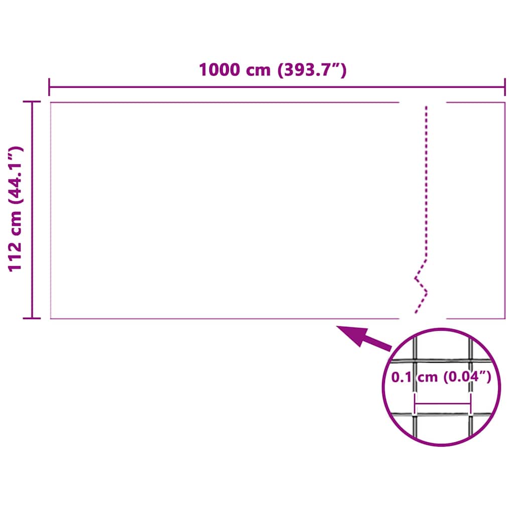 Zanzariera a rete Bianco 112 x 1000 cm Fibra di vetro